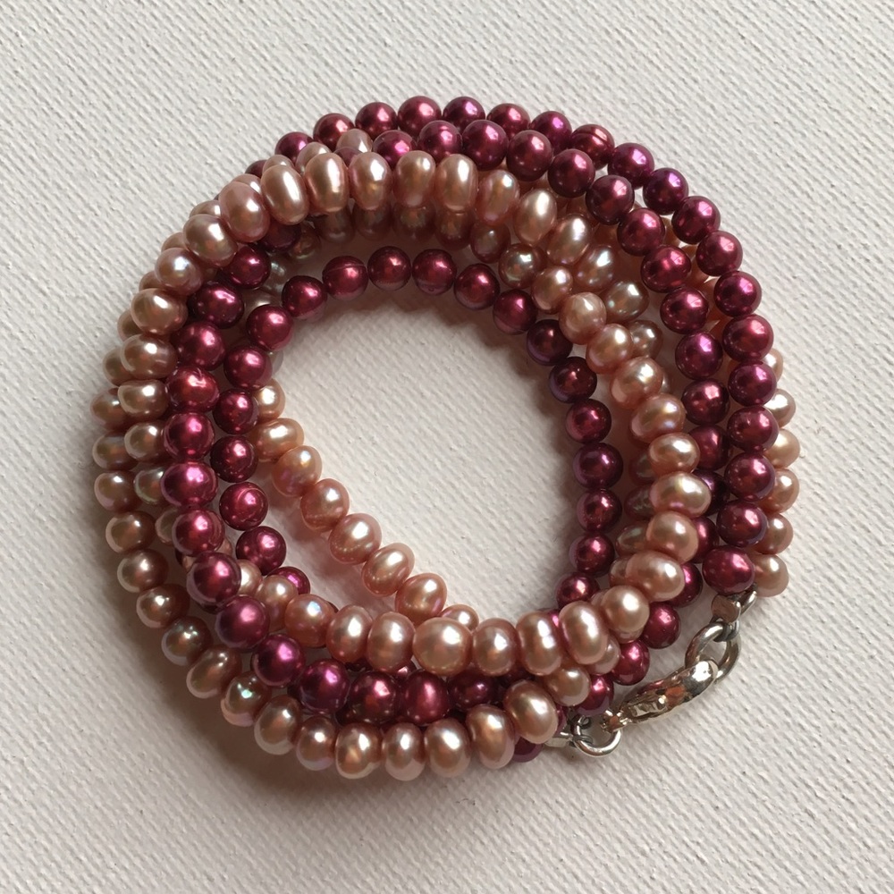 Double strand freshwater pearl necklace - Picture 4 of 8