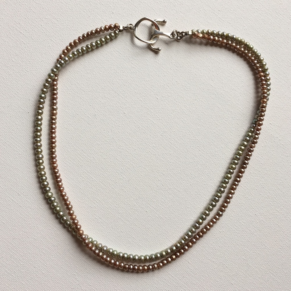 Double strand freshwater pearl necklace - Picture 7 of 8