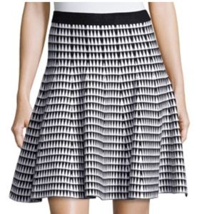 Carmen Marc Valvo Black and White Knit Skirt