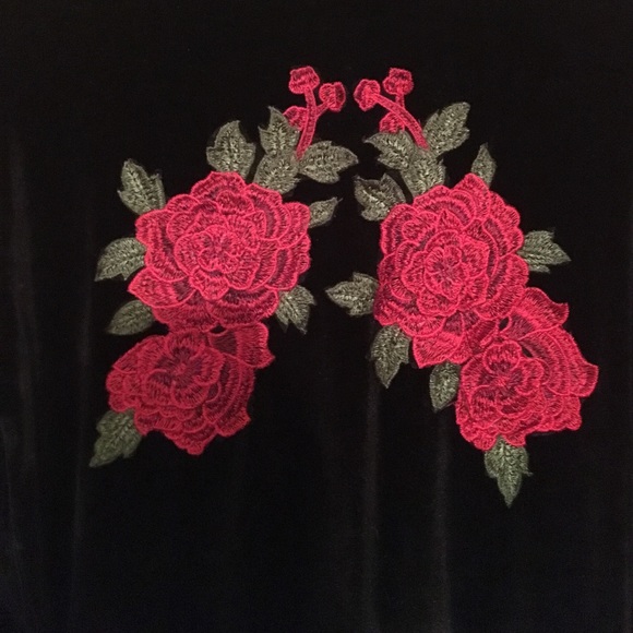 velvet black middle length dress - Picture 2 of 4