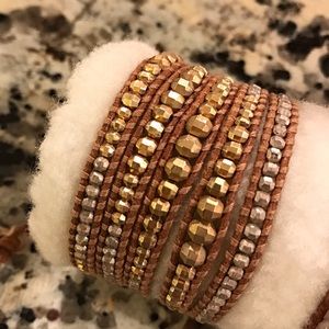 Gold and silver mix chan luu wrap bracelet