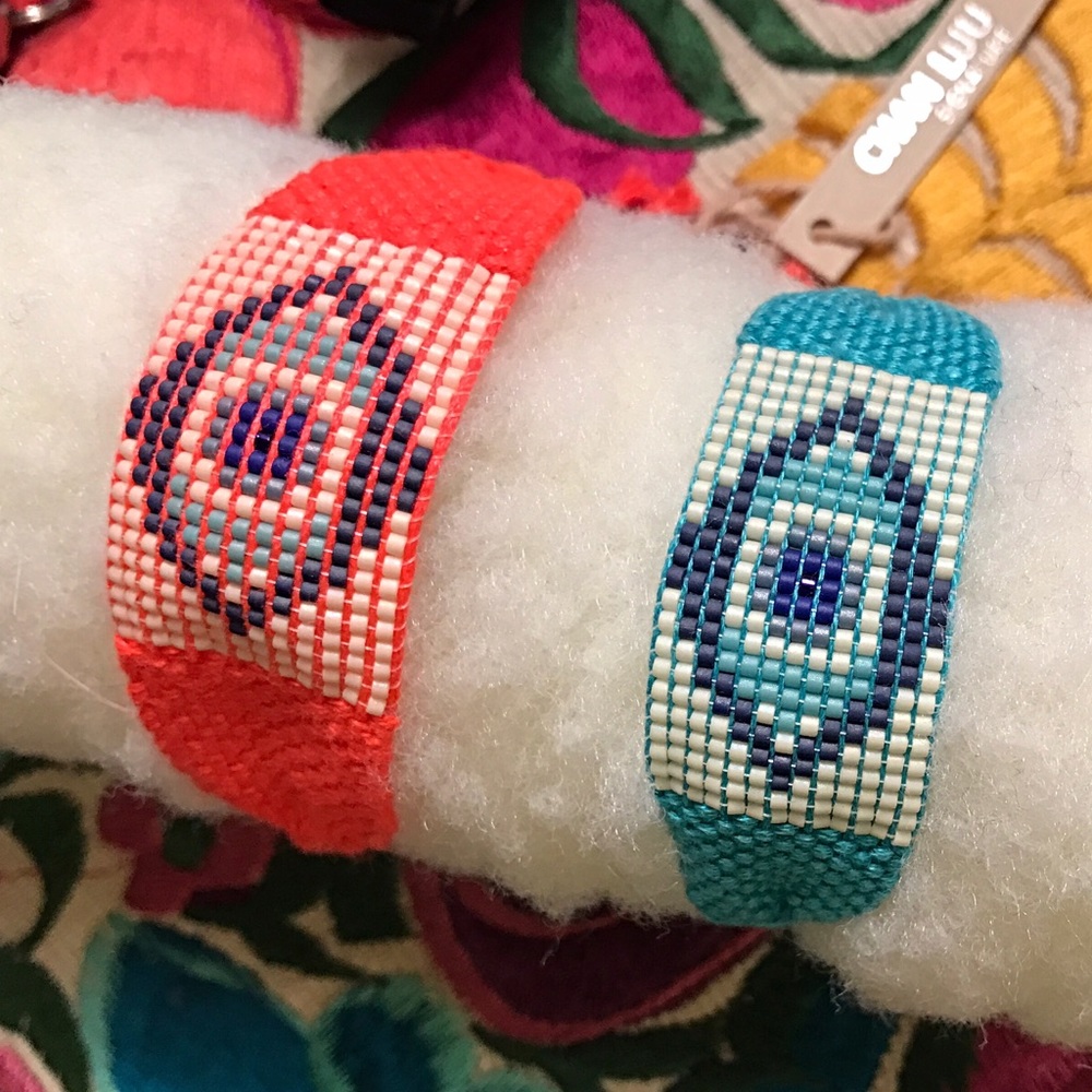 Chan Luu Evil Eye woven beaded bracelet