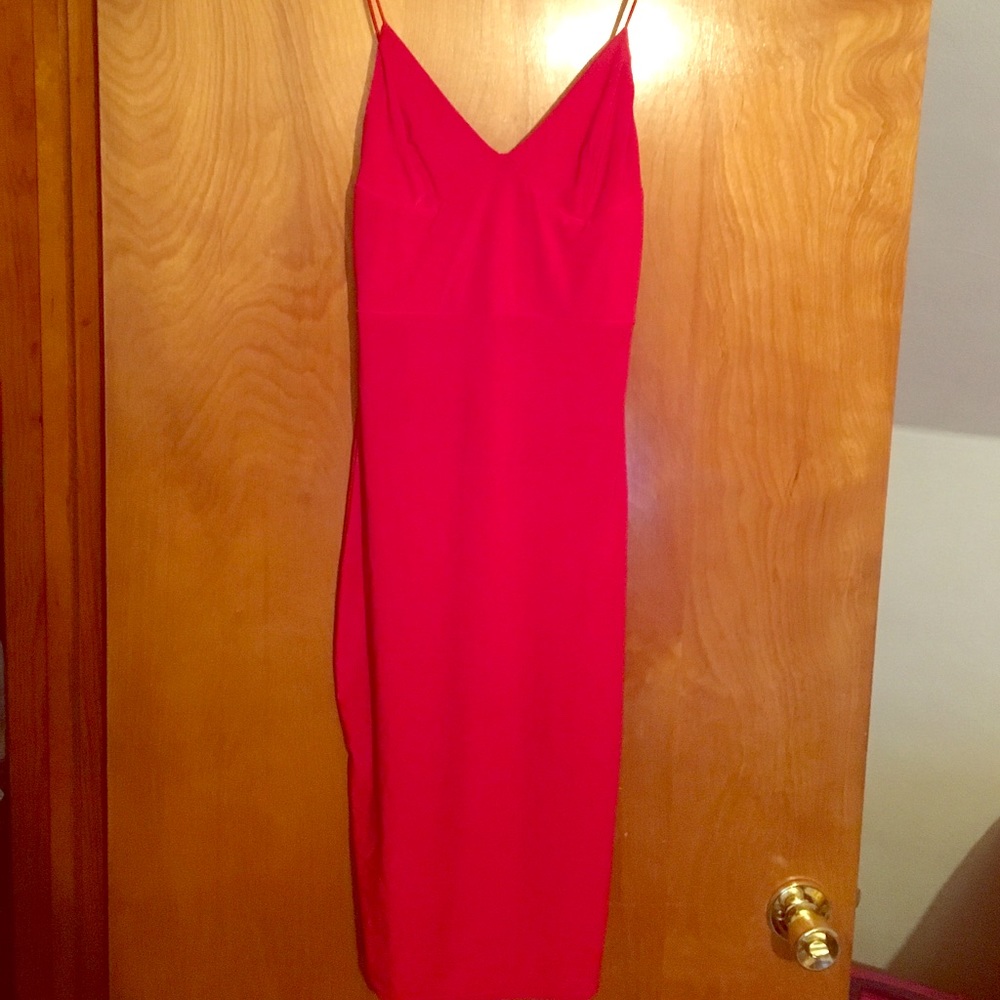 Red fitted club dress