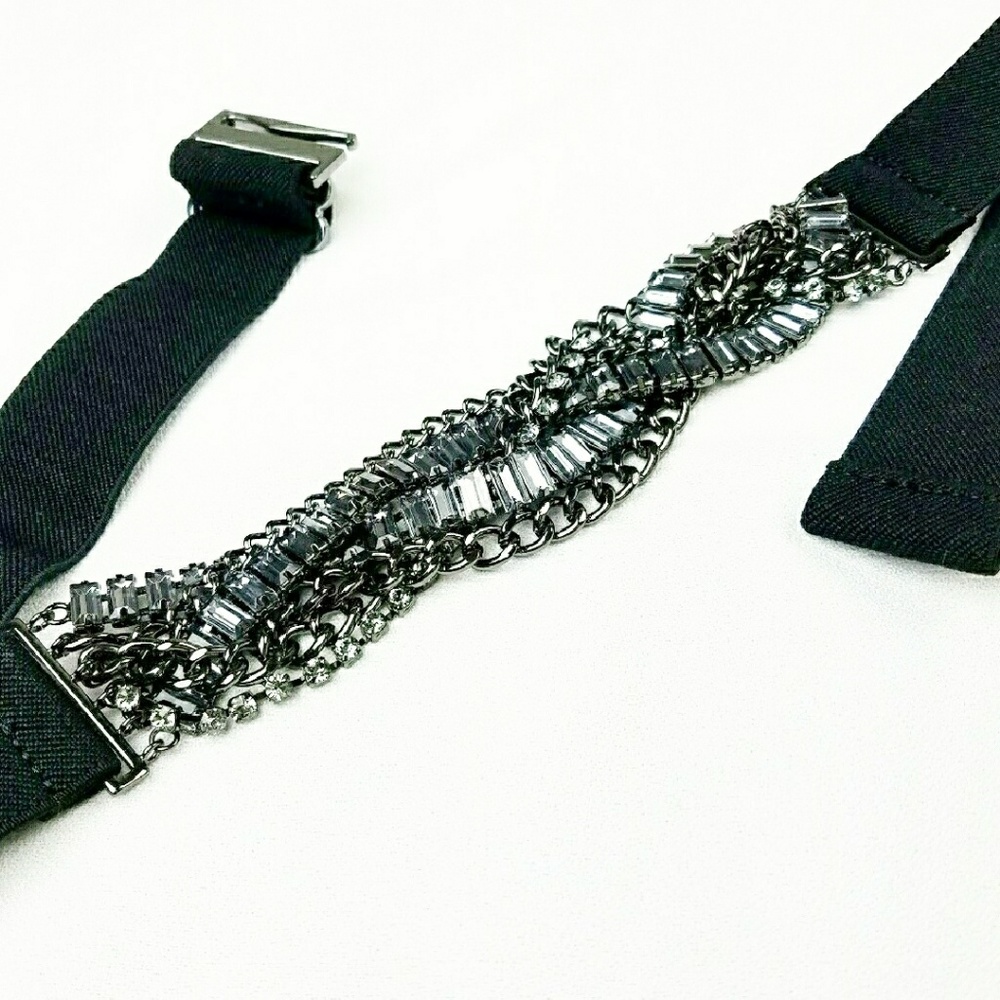 BCBG MAX AZRIA Rhinestone Chain Black Belt - NWT