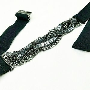 BCBG MAX AZRIA Rhinestone Chain Black Belt - NWT