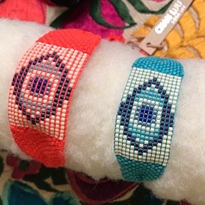 Chan Luu Evil Eye Woven beaded bracelet