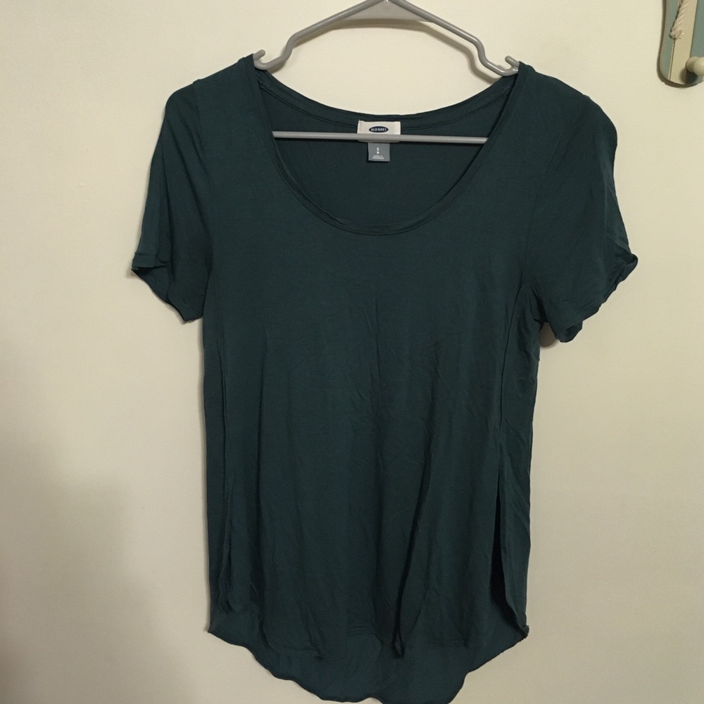 Basic teal tshirt with high sides
