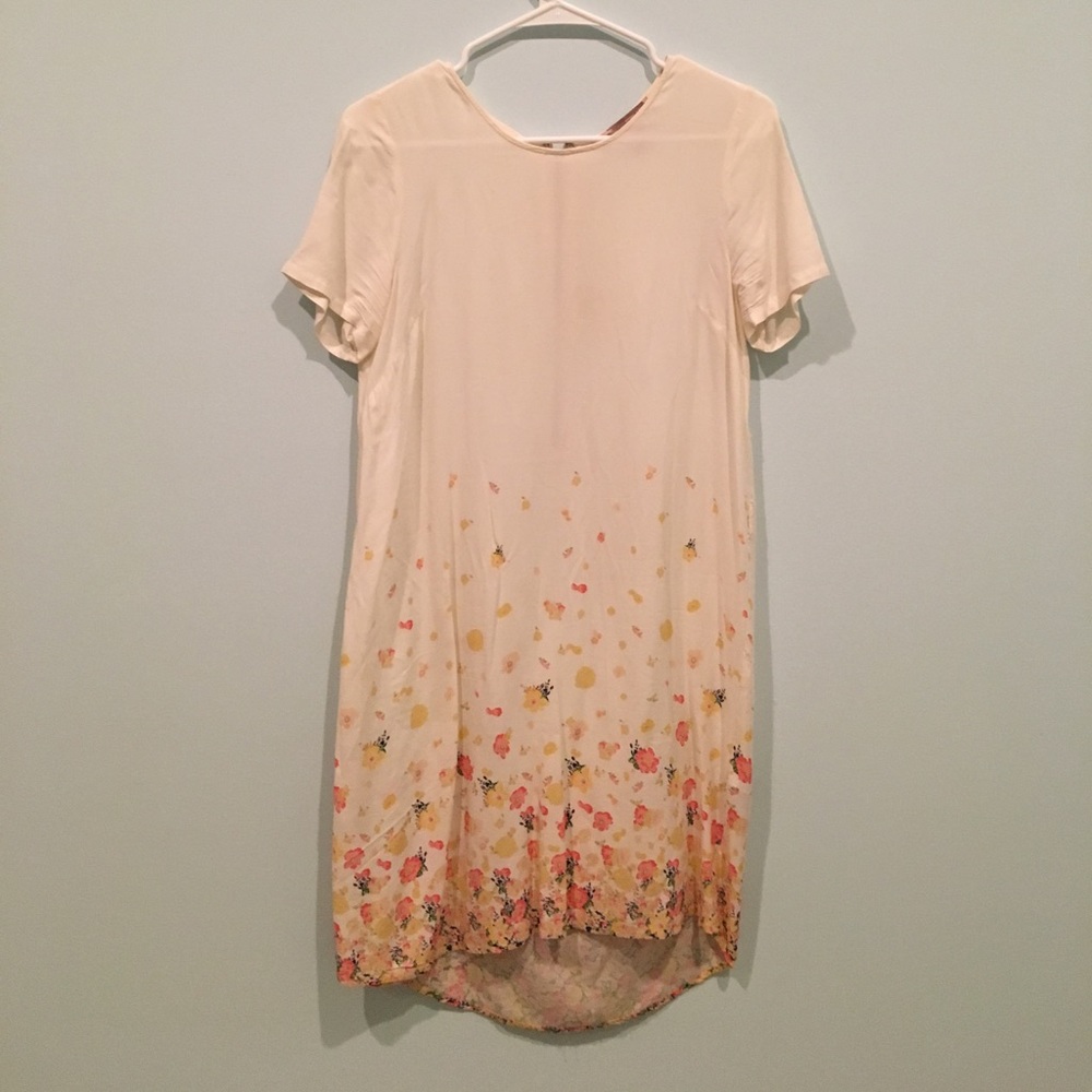 White and floral dress
