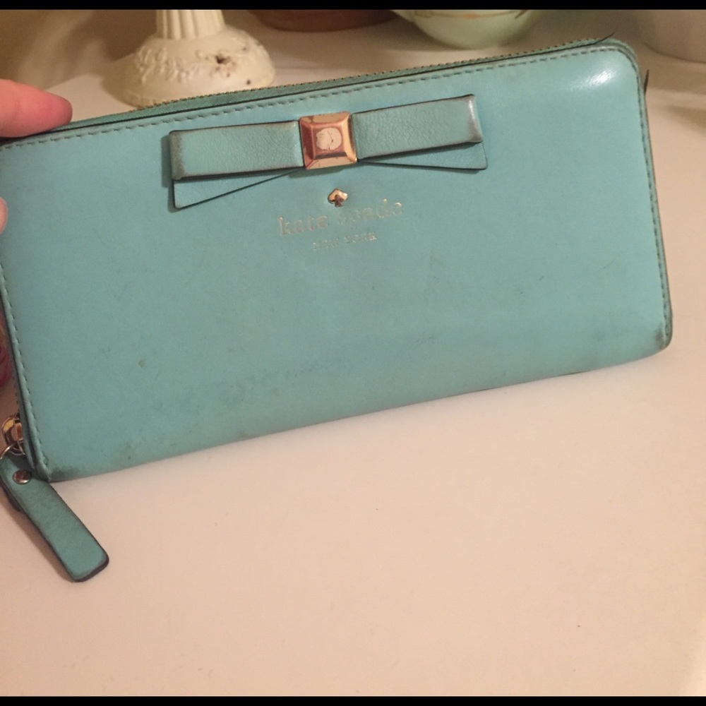 Well loved Tiffany blue Kate spade wallet