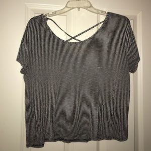 B& WStriped T-Shirt With Criss across Back