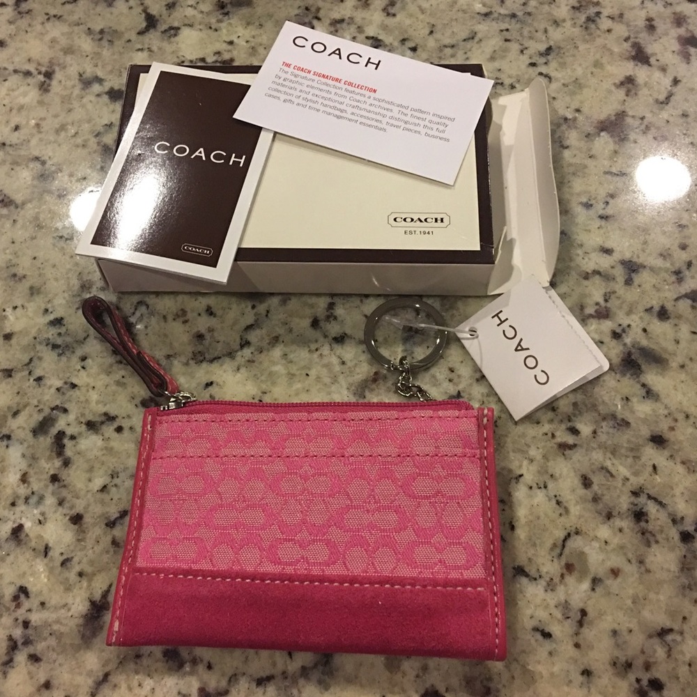 Authentic Coach Signature Pink Coin/Card purse