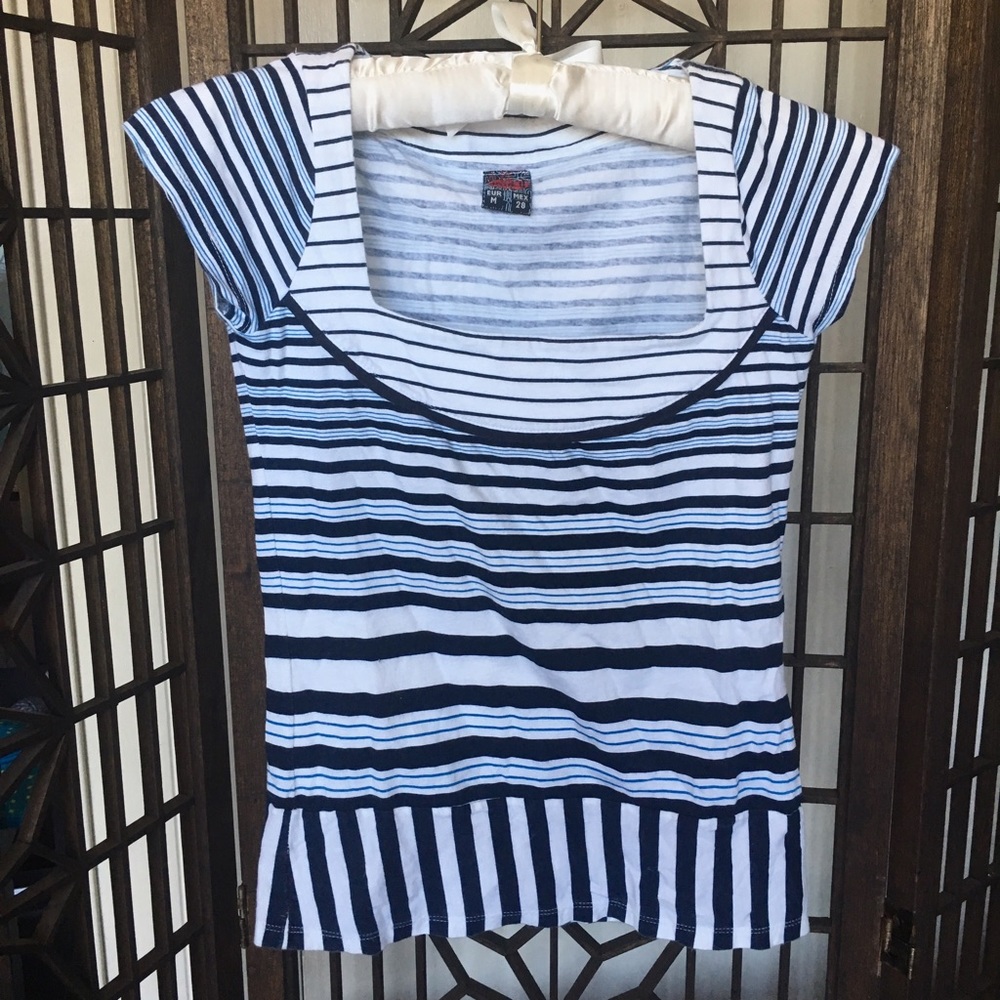 Nautical Themed Boat Neck Top