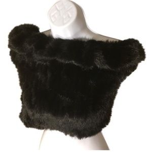 New Genuine Knitted Mink Ruffled Edge Shrug