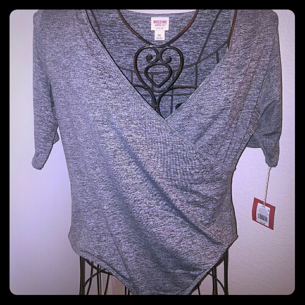 Grey short sleeved body suit