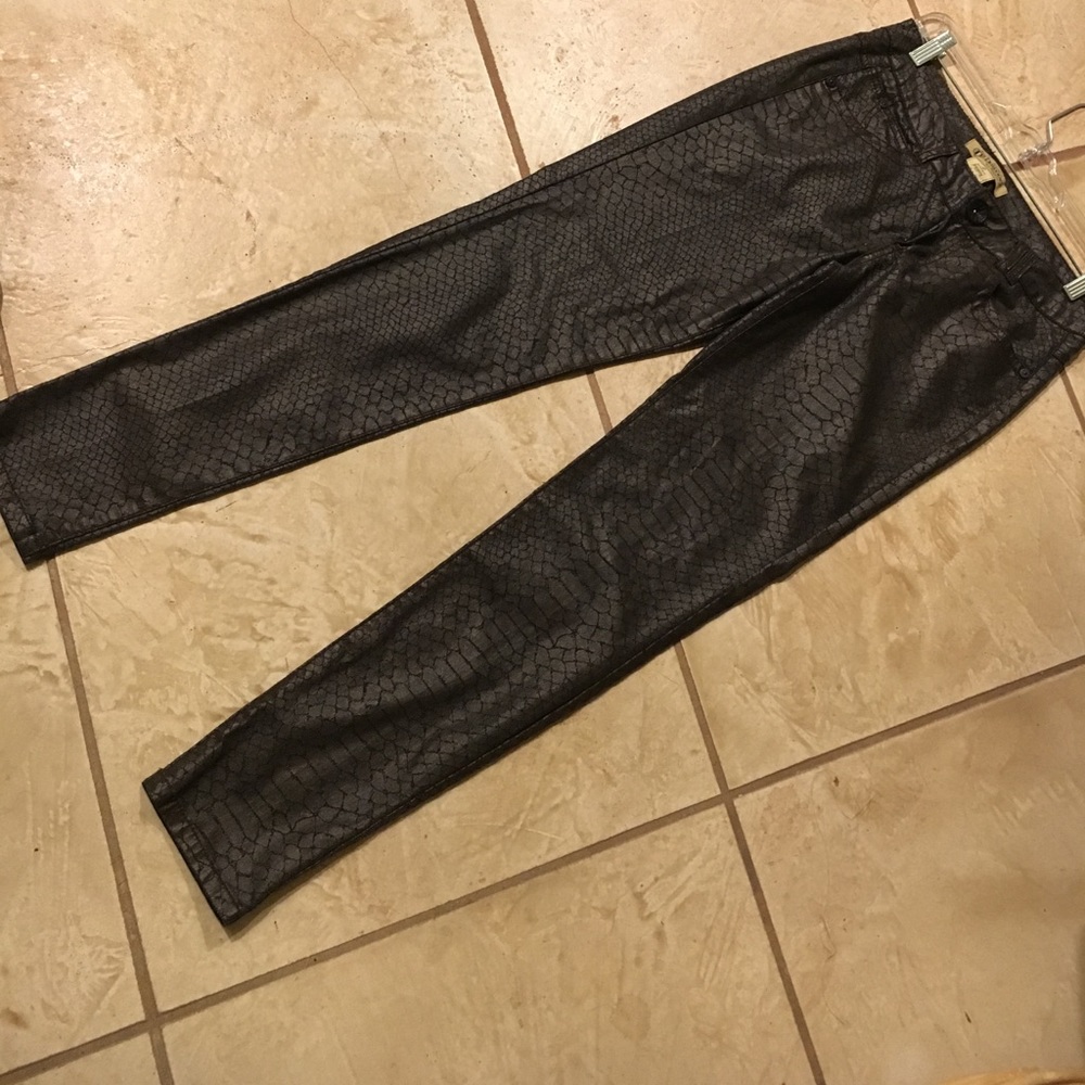 Brown/ black snake print skinny pants