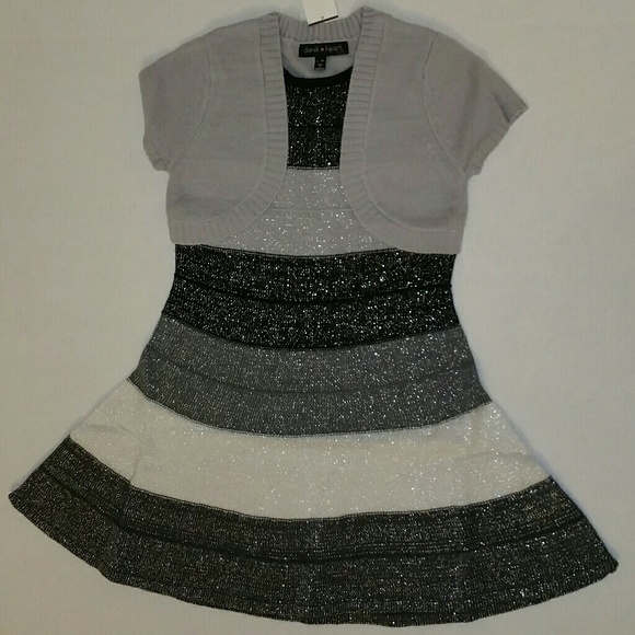 Girl's 2-pc Shrug & Sweater Dress Set - Picture 2 of 3