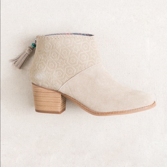 Toms Embossed Suede Bootie - Picture 3 of 7
