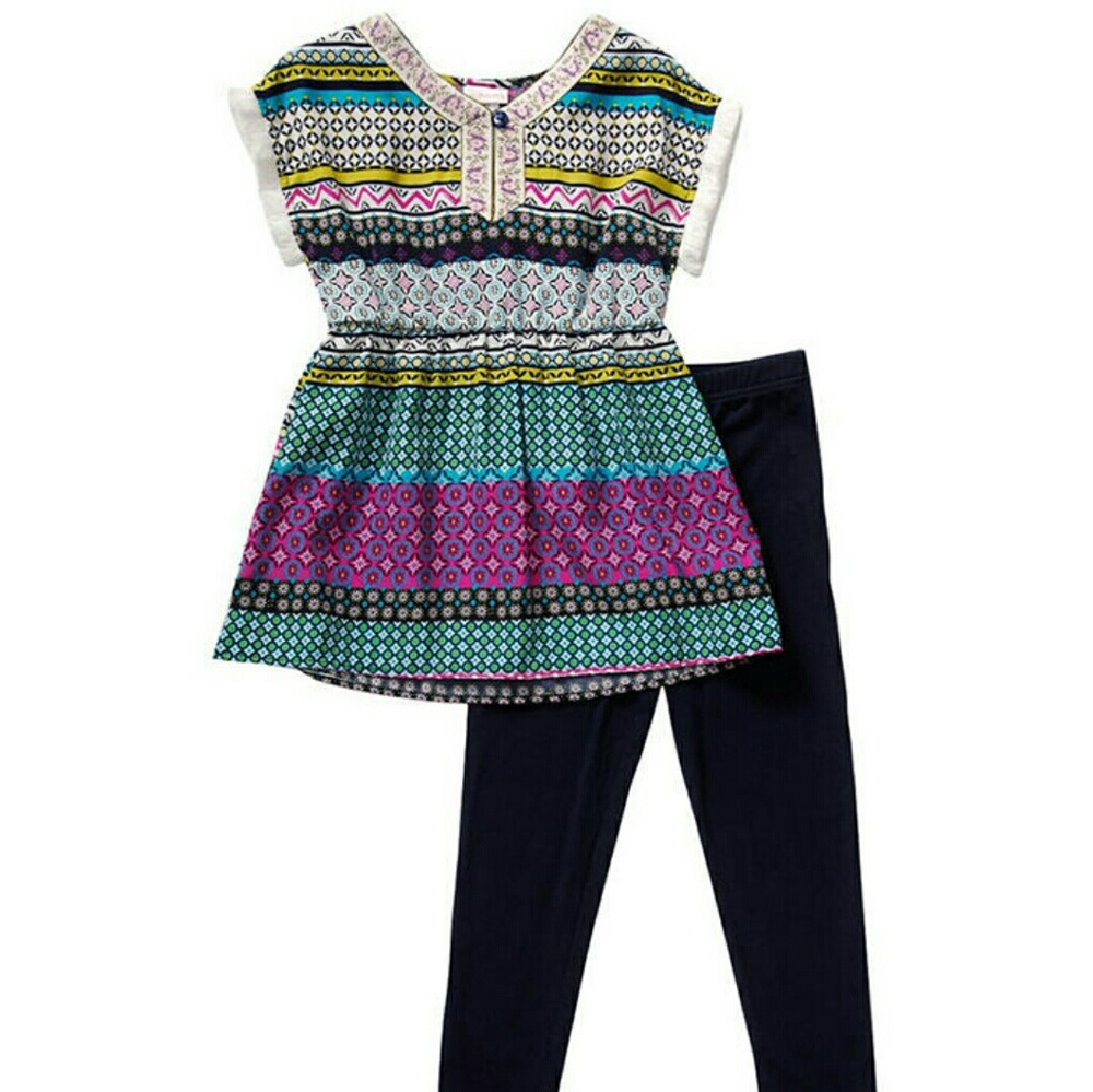 Girl's 2-pc Aztec Print Top & Pants Set