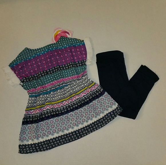 Girl's 2-pc Aztec Print Top & Pants Set - Picture 3 of 3