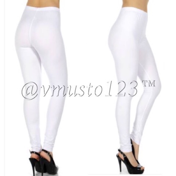 📍CLEARANCE 📍SOFT KNIT BRUSHED WHITE LEGGINGS - Picture 3 of 4