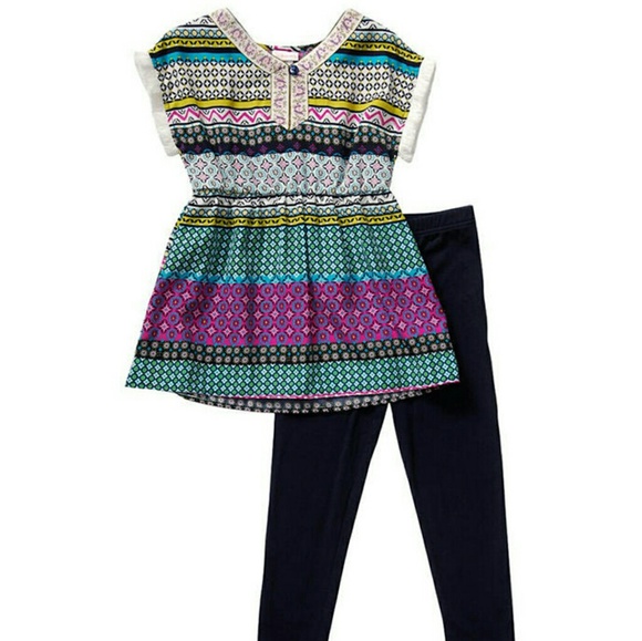 Girl's 2-pc Aztec Print Top & Pants Set - Picture 3 of 3