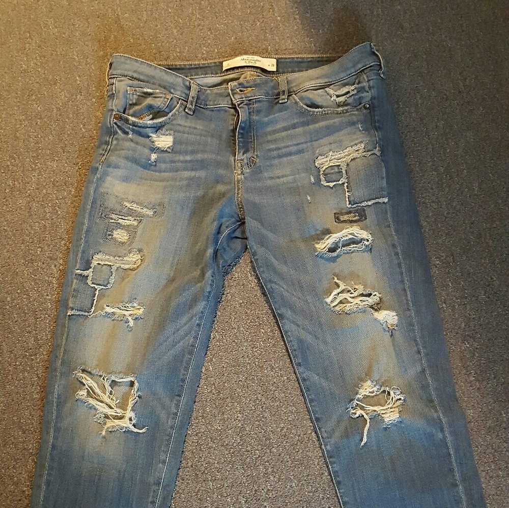 Abercrombie cropped bf jeans