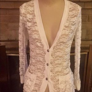 Cream lace cardigan