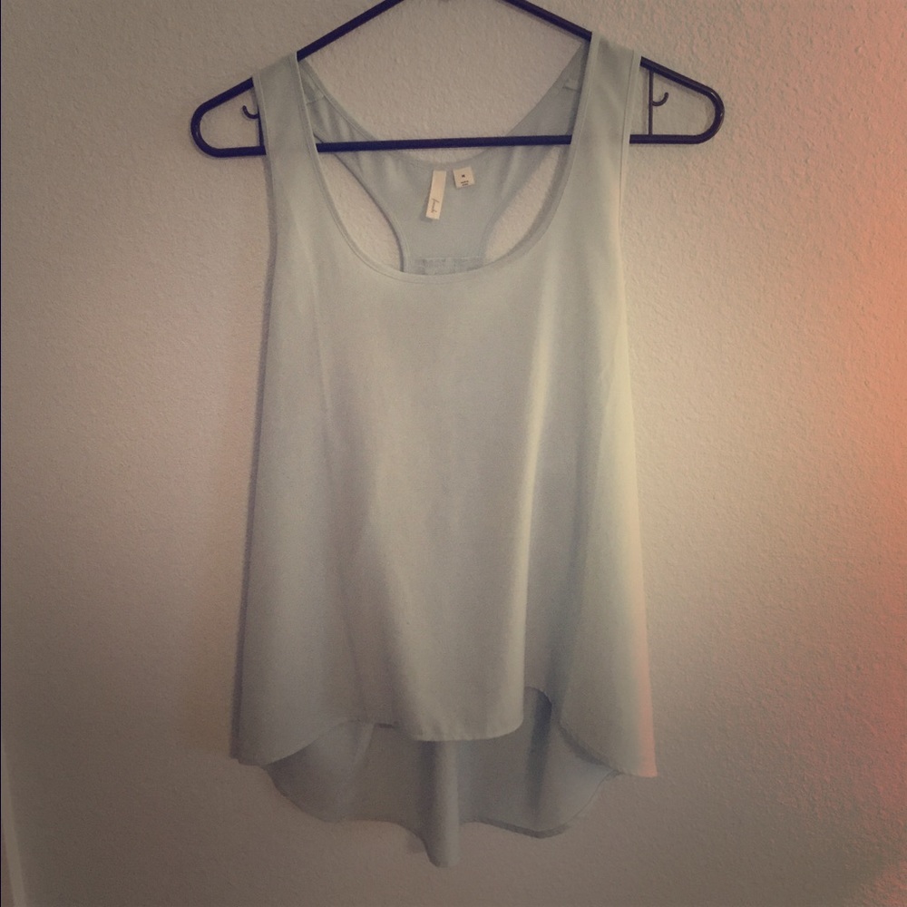 Light blue flowing blouse