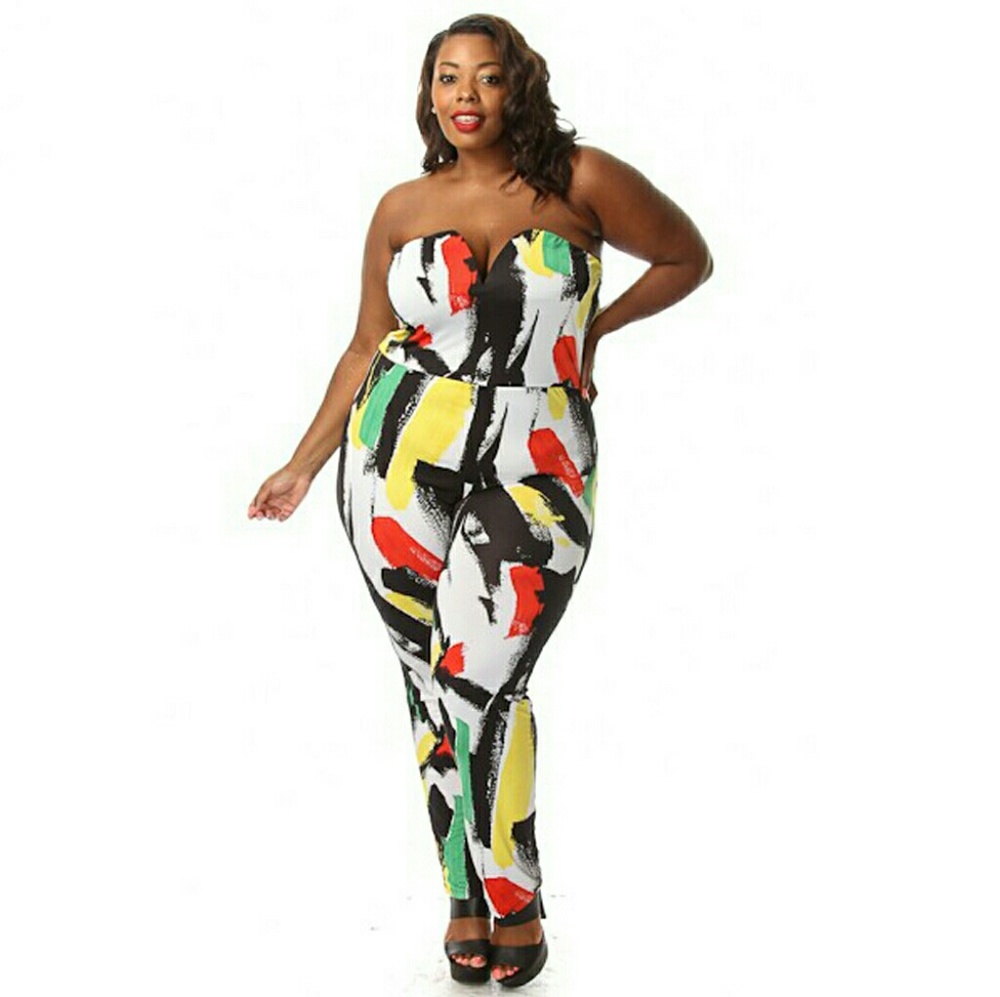 Plus Size Colorful Jumpsuit
