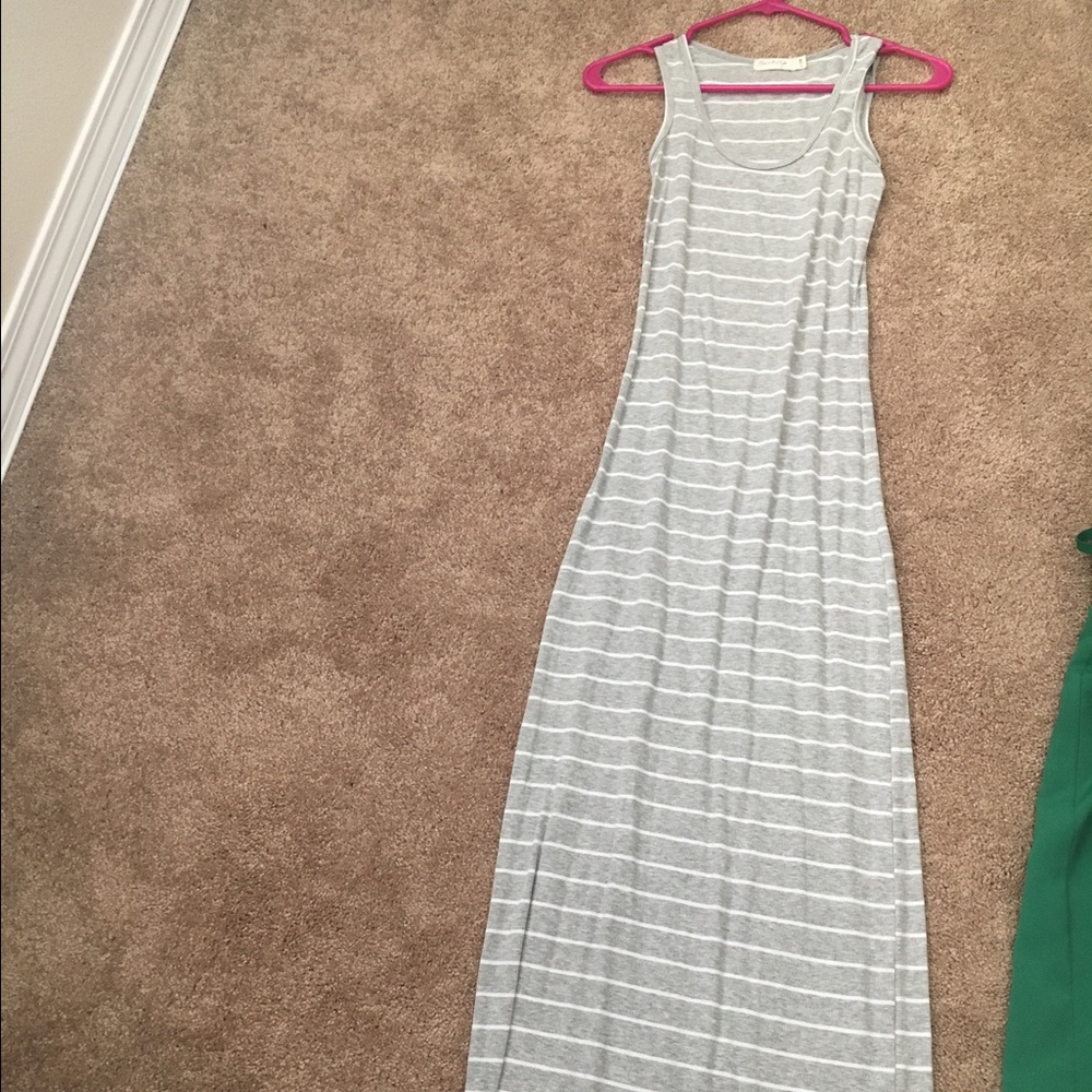 White and grey long dress