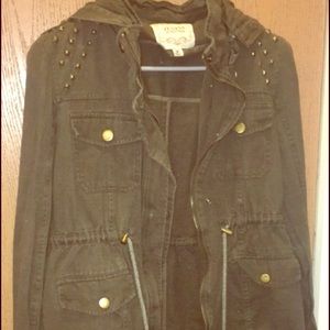 Green studded jacket