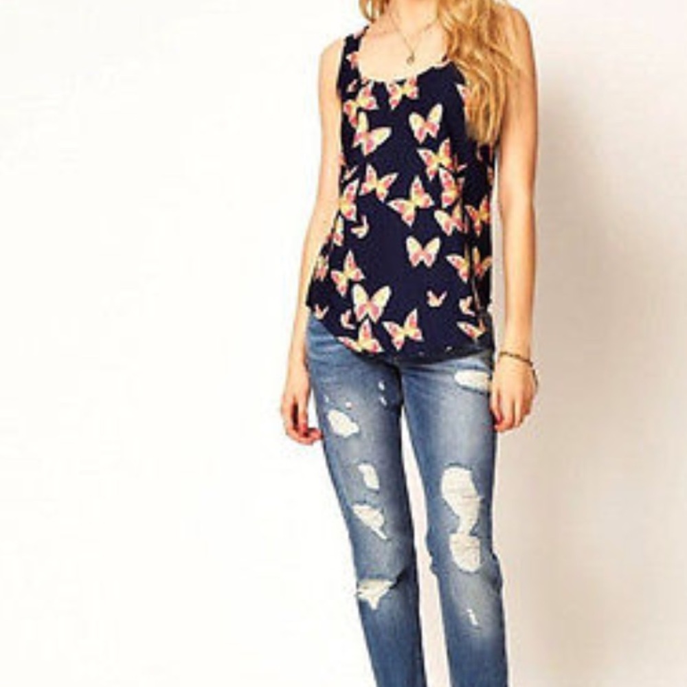 Butterfly Chiffon tank