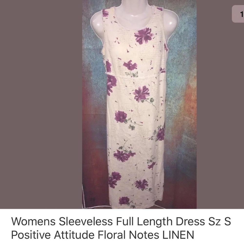 Women's S POSITIVE ATTITUDE Linen floral dress