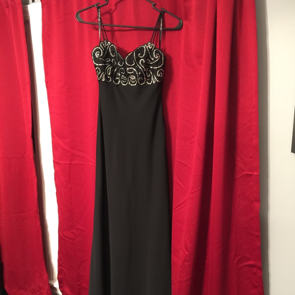 Black dress with silver sequins