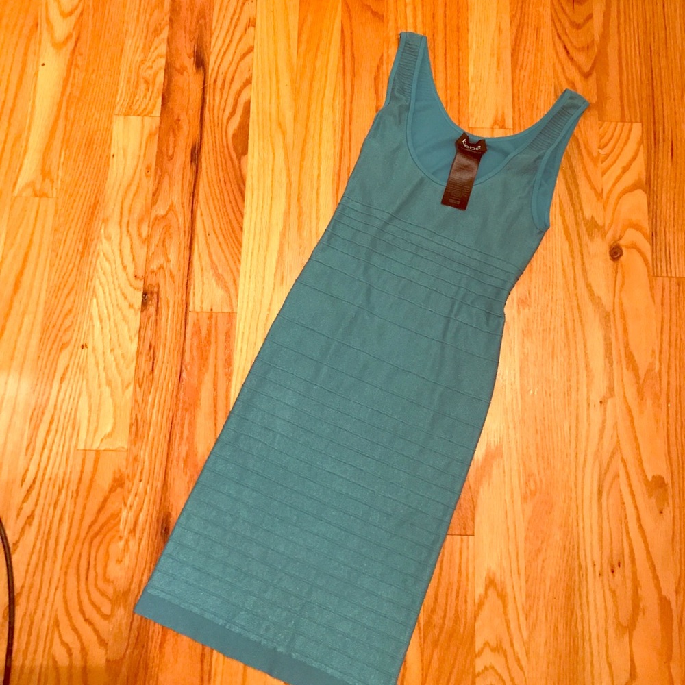 Blue bebe bodycon dress