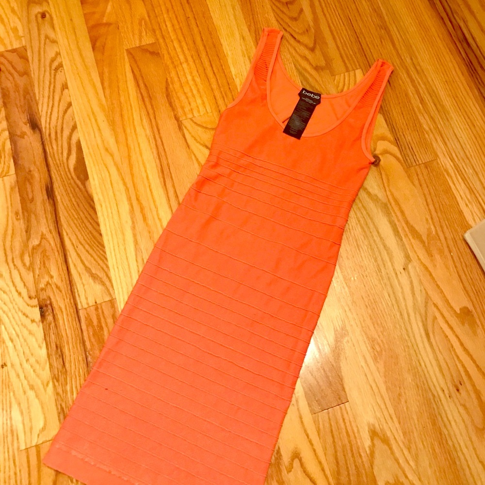 Orange bebe bodycon dress