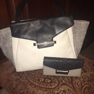 Vince Camuto Julia Leather Satchel + Wallet Set