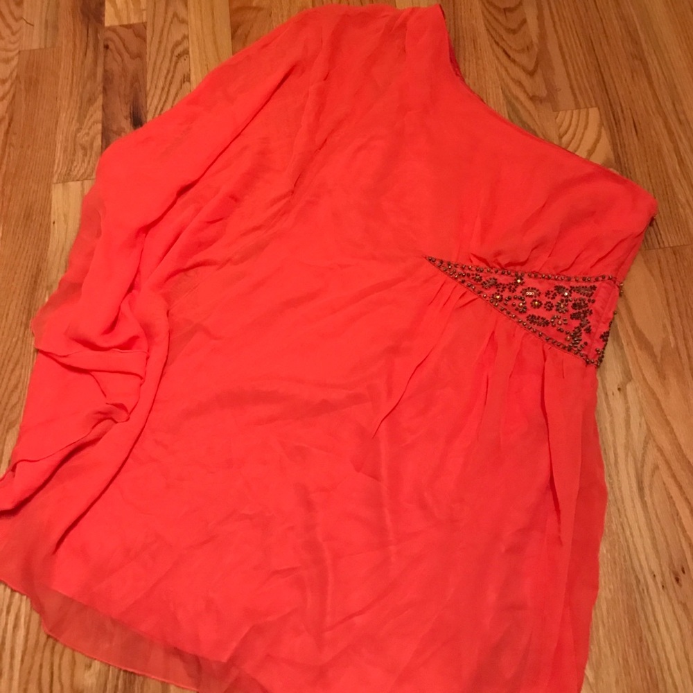 Coral one shoulder Free People Dress