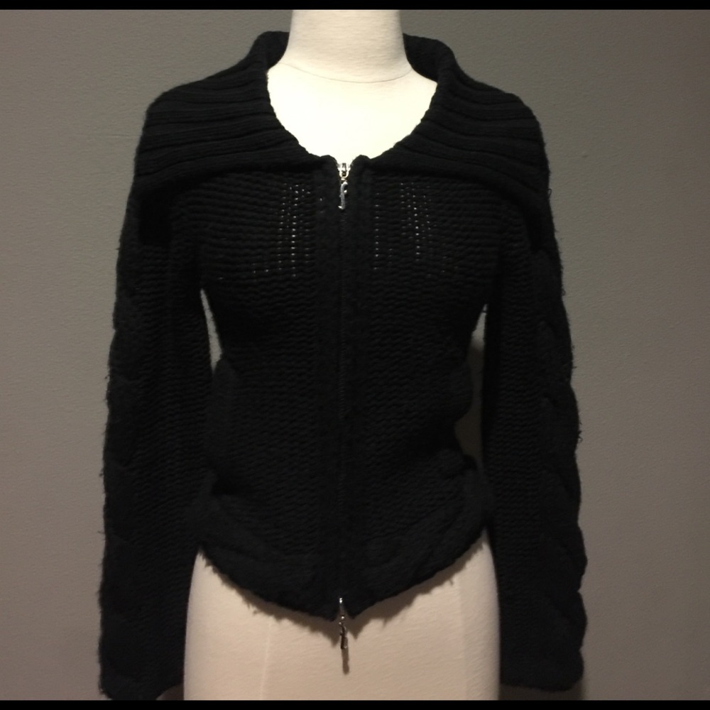 Black zip up cardigan