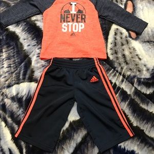 Adidas baby shirt shorts set