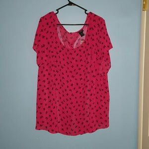 Sheer butterfly blouse