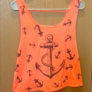 Neon orange crop top