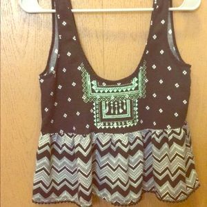 Black and white cropped tank top