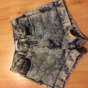 American Apparel denim high waisted shorts
