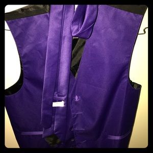 Purple Vest and Tie. Size small
