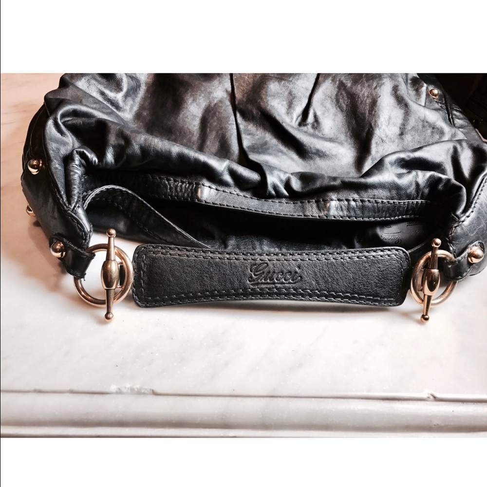 Gucci Hobo Black Lamb Leather Bag Vintage - Picture 4 of 8