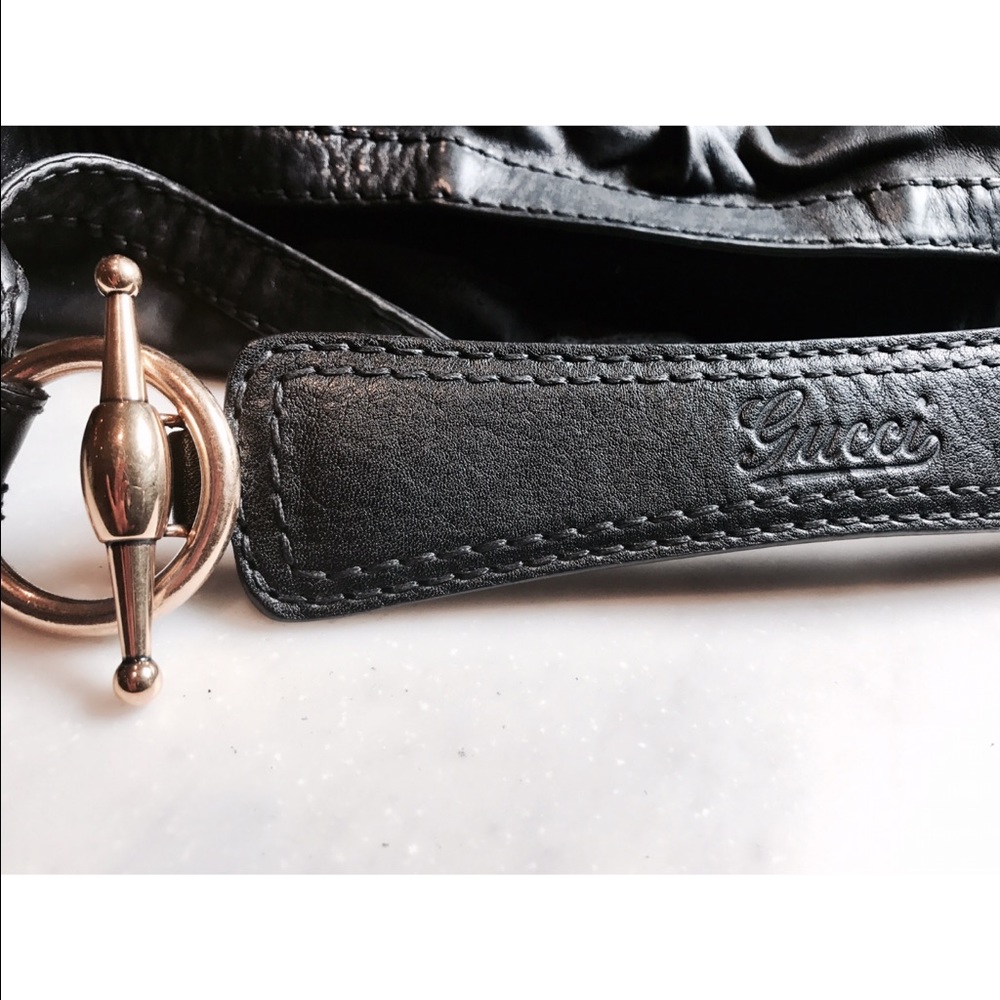 Gucci Hobo Black Lamb Leather Bag Vintage - Picture 2 of 8
