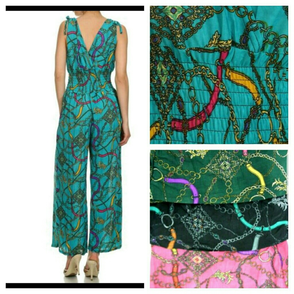Chain print palazzo jumpsuit - Picture 2 of 3