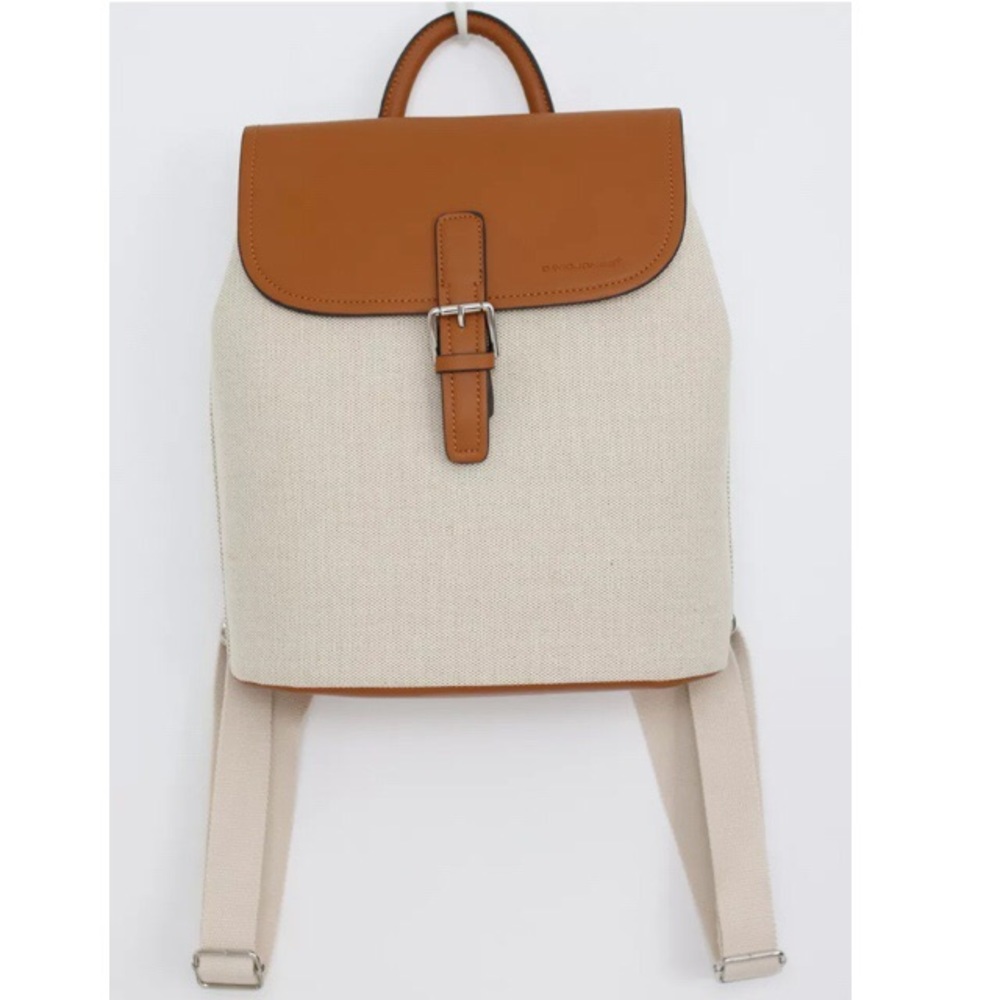 Canvas and Faux Leather backpack