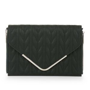 BCBGeneration Quilted Envelope Clutch Dark Green